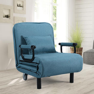 Jaxpety Folding Sofa Bed Lazy Arm Chair, Sleeper Chaise Lounge Chair