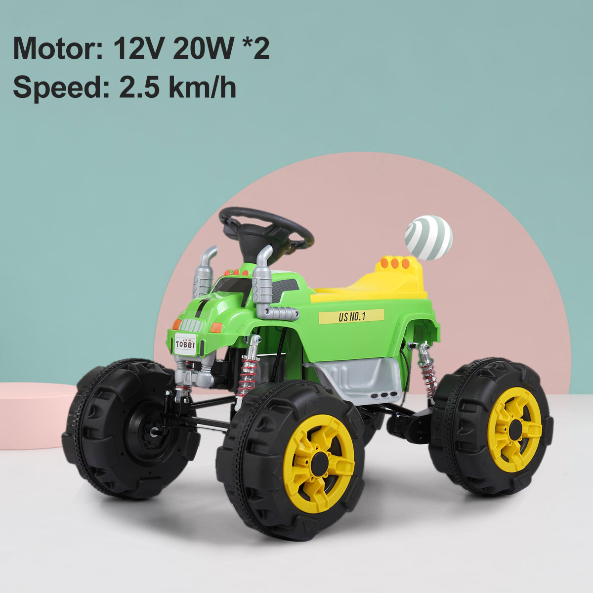 Tobbi 12V Electric Kids Ride On ATV Quad Wheel Vehicle with Spring Suspension
