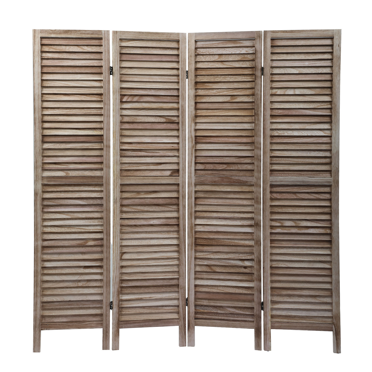 JAXPETY 4 - Panel Sycamore Wood Louver Folding Screen Portable  Room Divider,Folding Privacy Wall Divider Partial Partition