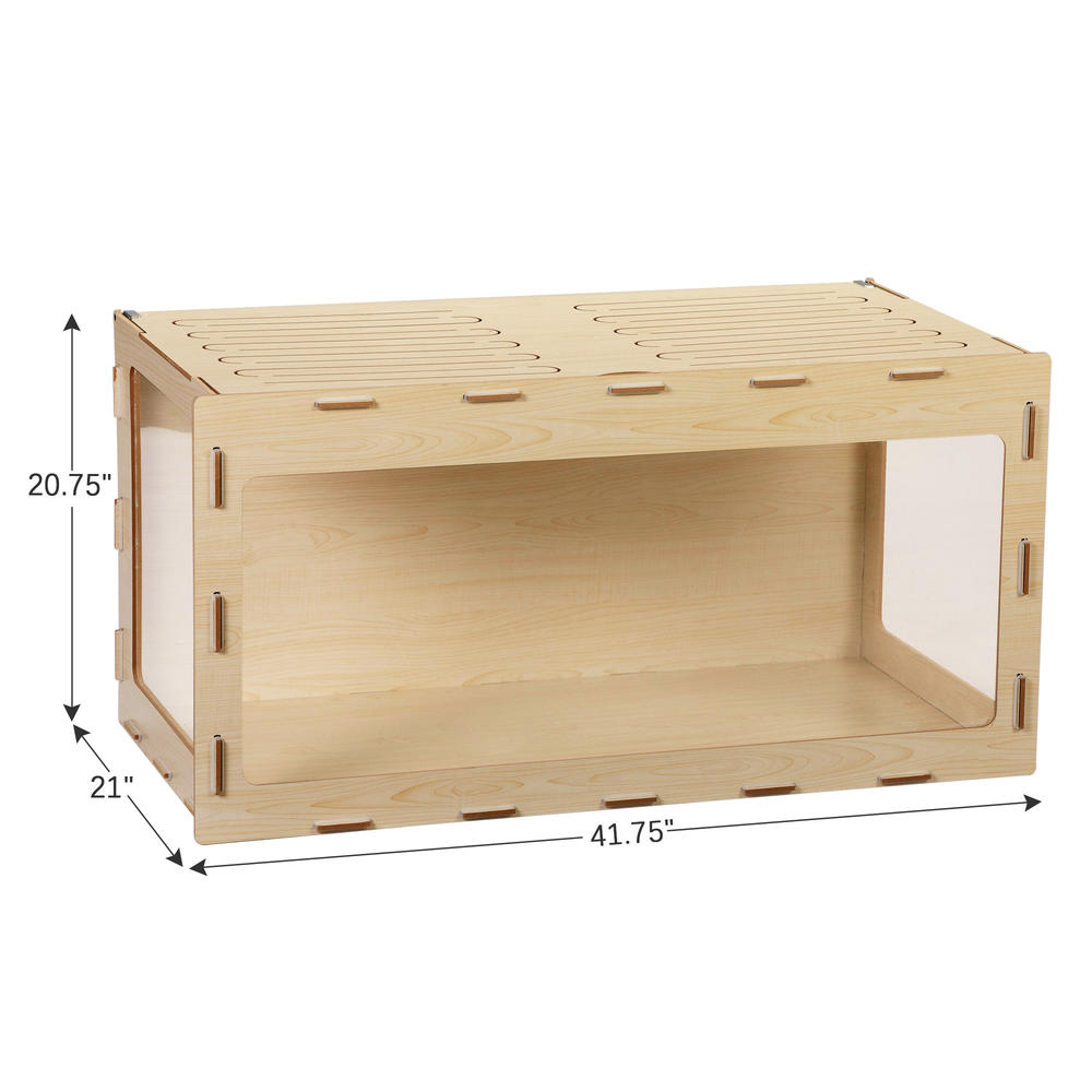 COZIWOW Wooden Hamster Habitat Small Animal Hutch and Exercise Play House Acrylic Hutch for Hamster, Guinea Pig, Chinchilla