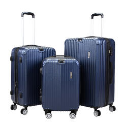 sandinrayli 3 Pc Hardside Expandable Luggage Set Expandable Suitcase w/ TSA Lock & Spinner Wheels 20"/24"/28"-Blue