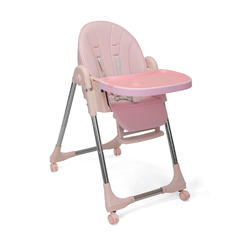 JAXPETY Baby Folding High Chair, Adjustable Toddler’s Dining Chair, Green/Pink