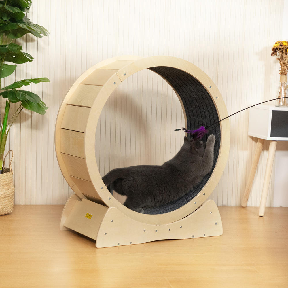 COZIWOW Cat Exercise Wheel, Large Cat Treadmill with Carpeted Runway