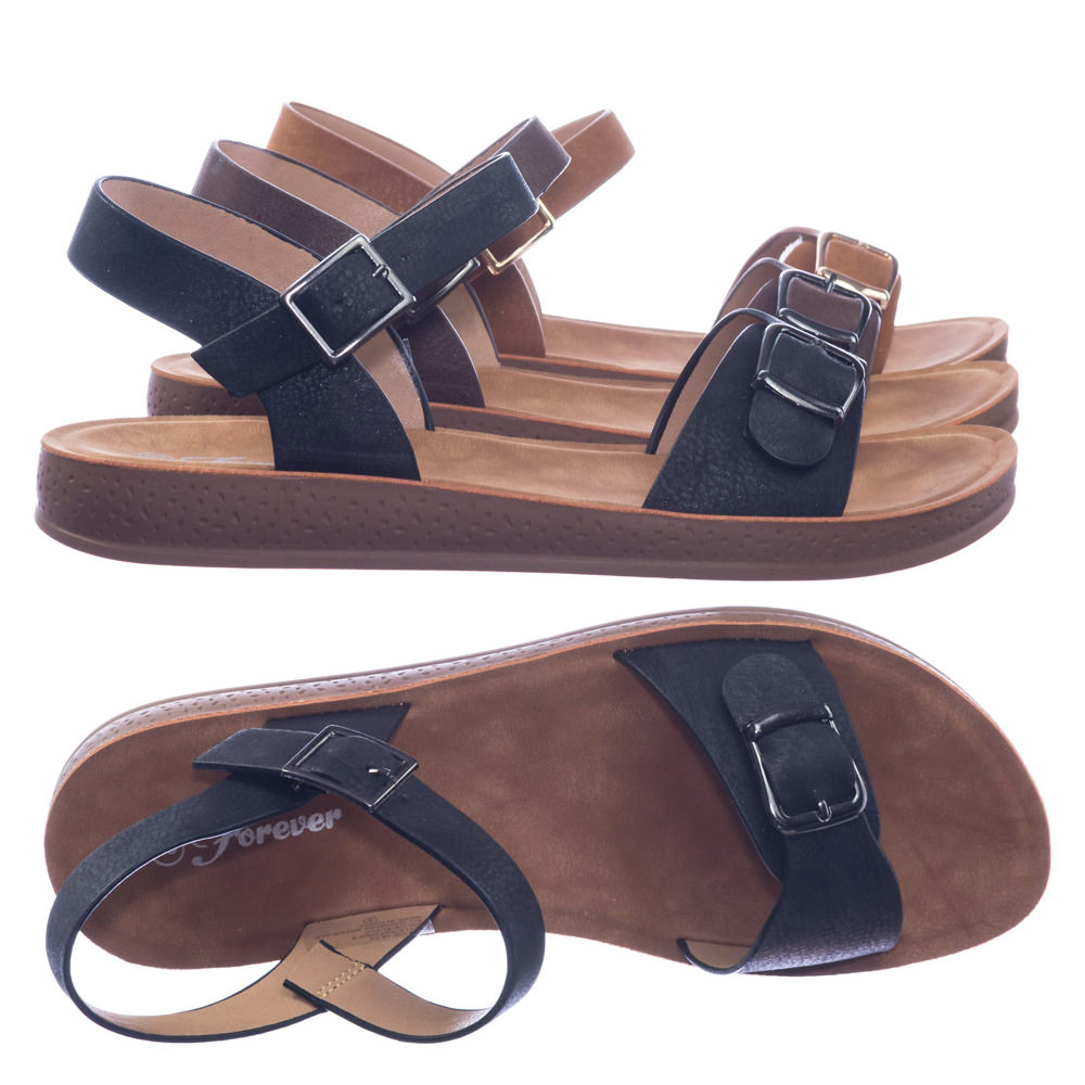 Forever Link Comfortable Flatform Open Toe Sandal w Rubber Outsole