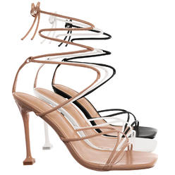 X2B High Heel Leg Wrap Lace Up Sandal, Womens Dress Shoes