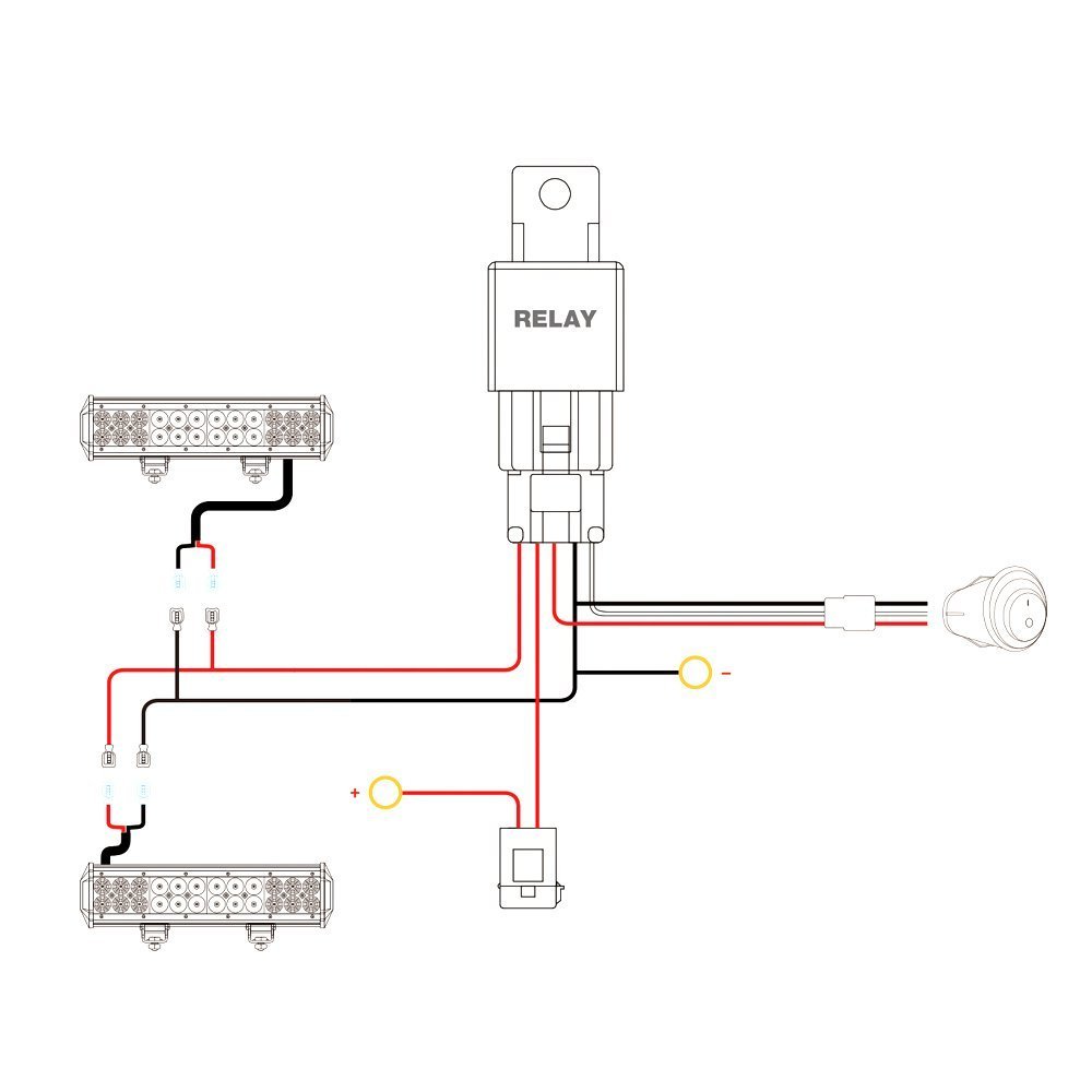 GOOACC LED Light Bar Wiring Harness Kit with 12V 15A Fuse Relay On off Waterproof Switch for Boat Truck Offroad Tractor SUV 4WD