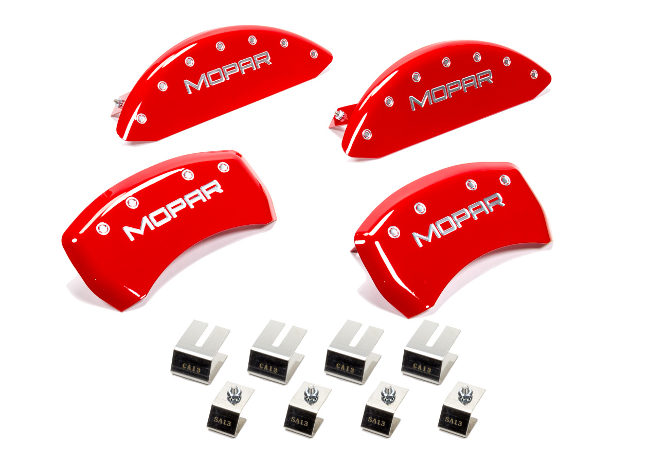 MGP Caliper Covers 12162SMOPRD Red Mopar for 2011-2022 Dodge Challenger Charger