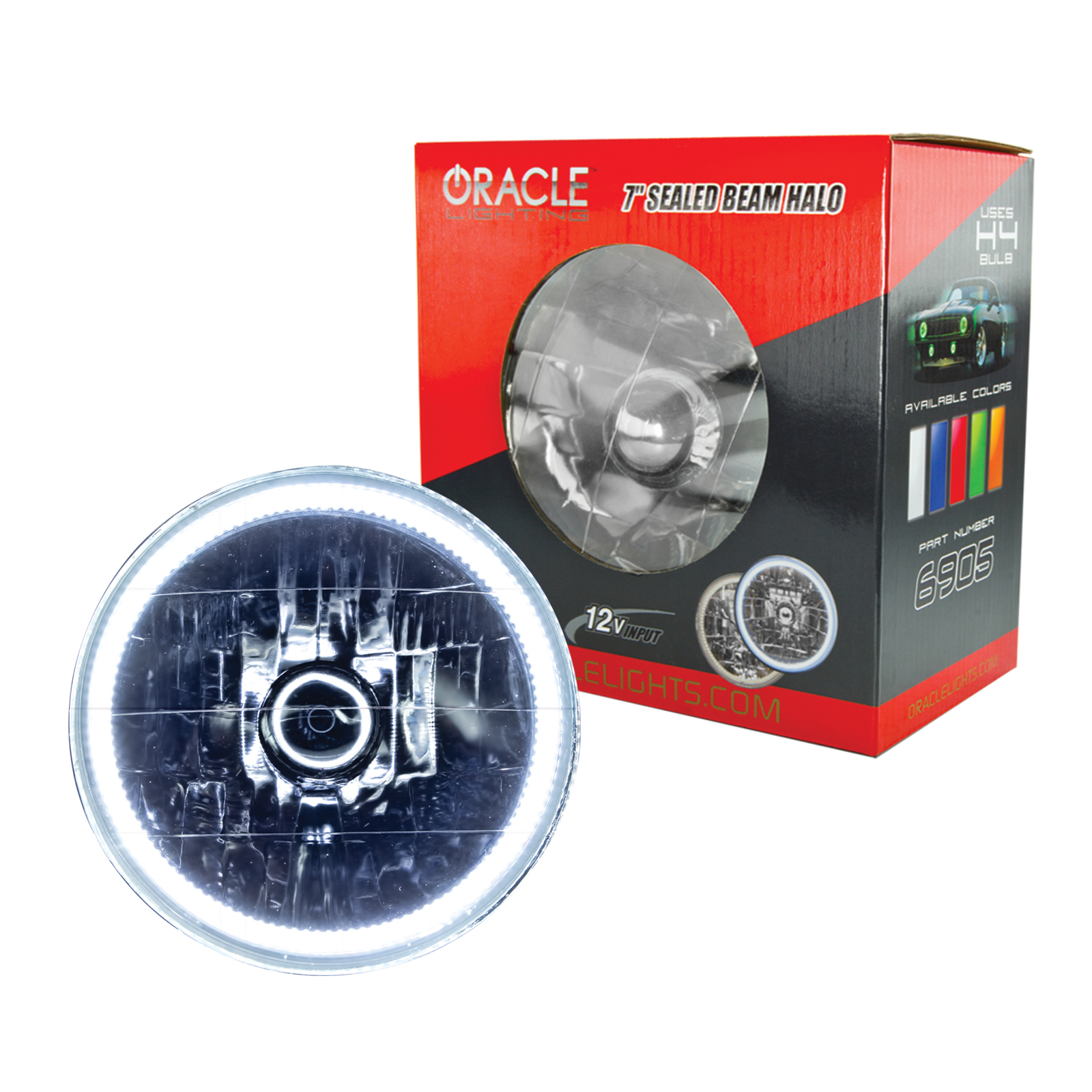 Oracle Lighting 6905-001 Pre-Installed Lights 7 IN. Sealed Beam White Halo