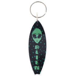 MI AMORE Alien Surf Board Split-Ring-Keychain Black/Green