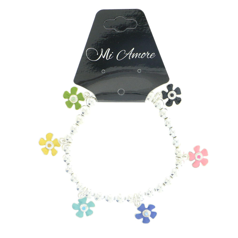 Mi Amore Seasonal Spring Flower Stretch-Bracelet Silver-Tone & Multicolor