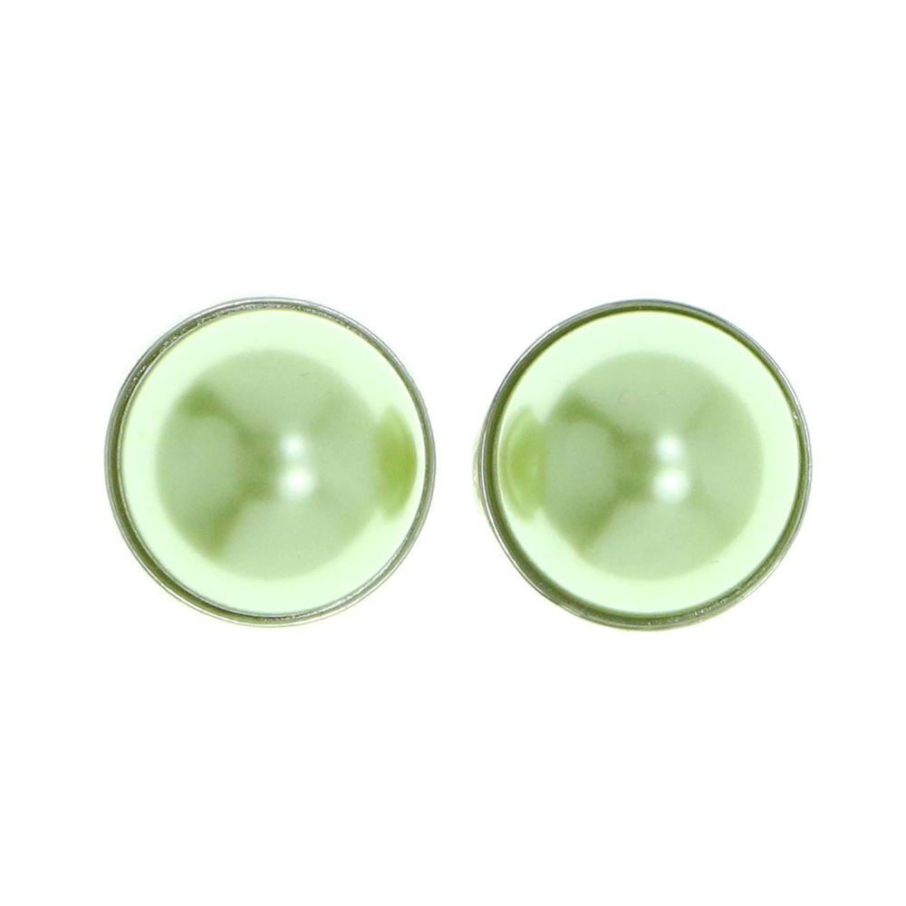 Mi Amore Clip-On-Earrings Silver-Tone/Green