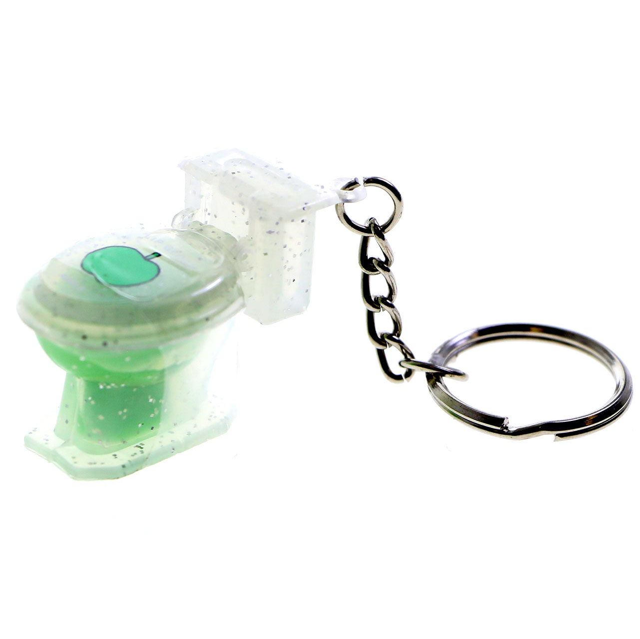 MI AMORE Toilet Lipgloss Apple Split-Ring-Keychain Green/Clear