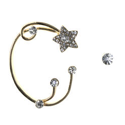 MI AMORE Star Ear Wrap Stud-Earrings Crystal Accents Gold-Tone & Silver-Tone