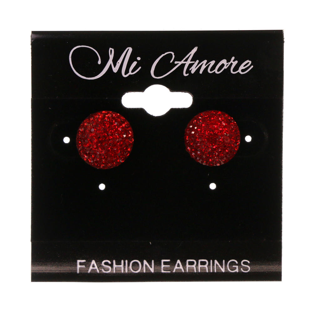 MI AMORE Red Acrylic Stud-Earrings #LQE1681