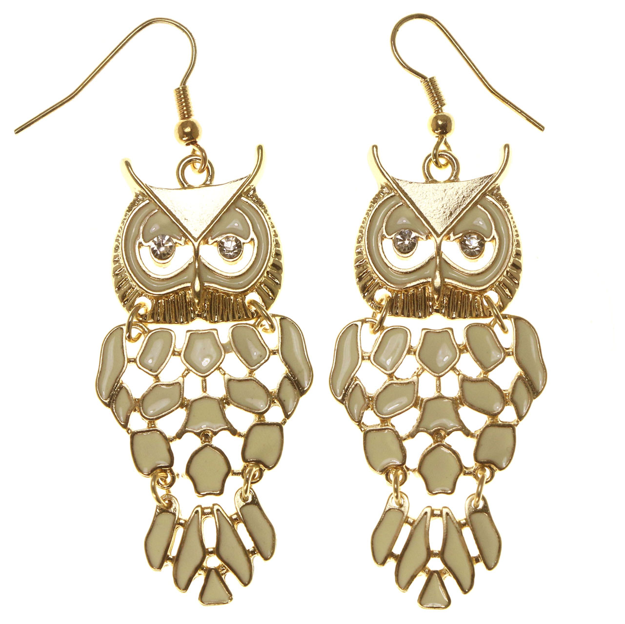 MI AMORE Gold-Tone Owl Shaped Drop Dangle Earrings For Women TME1021