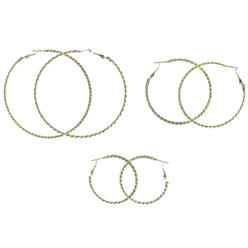 MI AMORE Gold-Tone Multiple Hoop Earrings Set GC64B