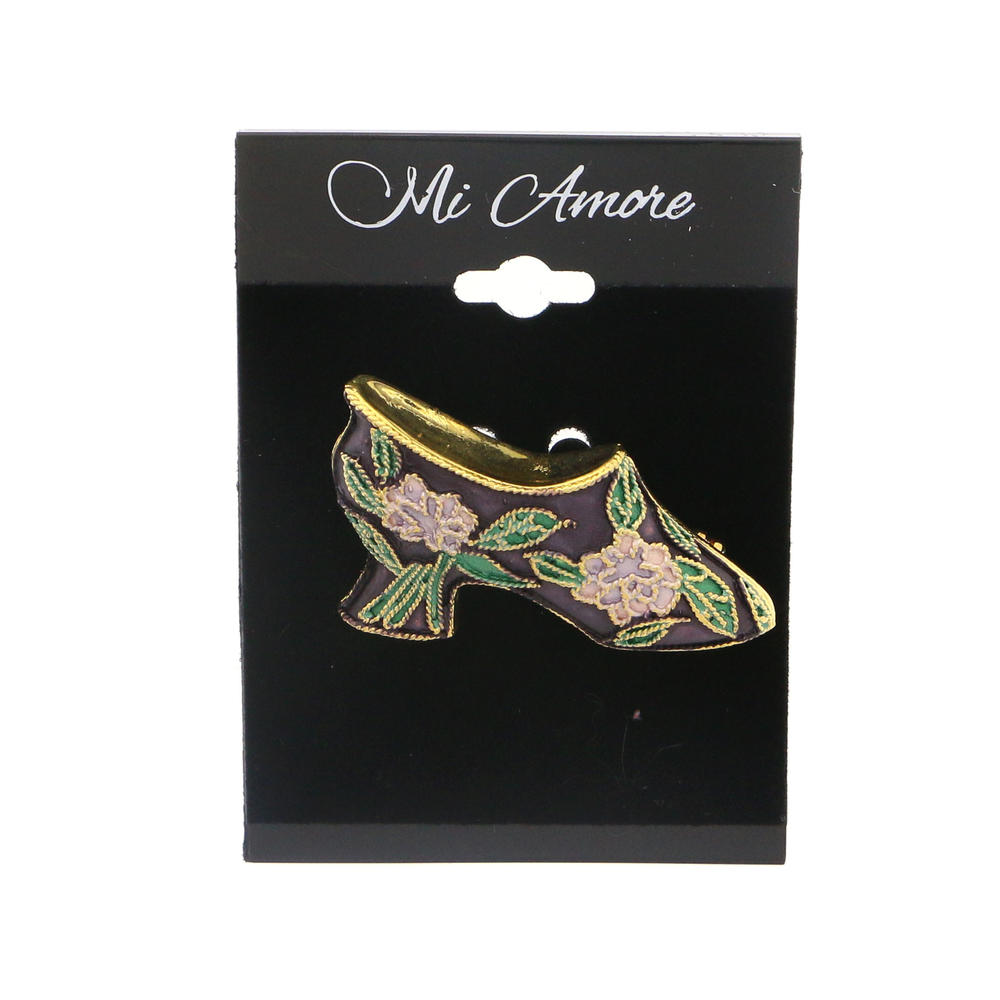 MI AMORE Shoe Brooch-Pin Gold-Tone & Multi Colored #LQP1105