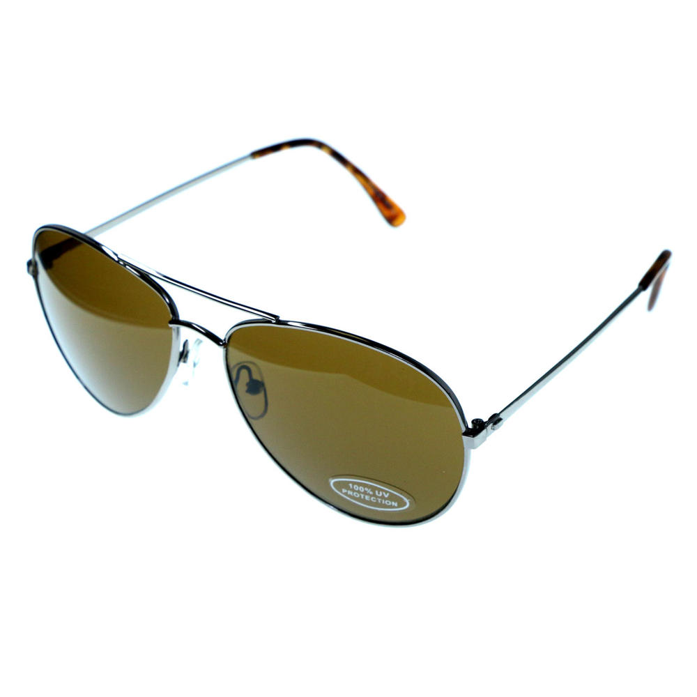 Mi Amore Uv Protection Aviator-sunglasses Silver-tone/brown