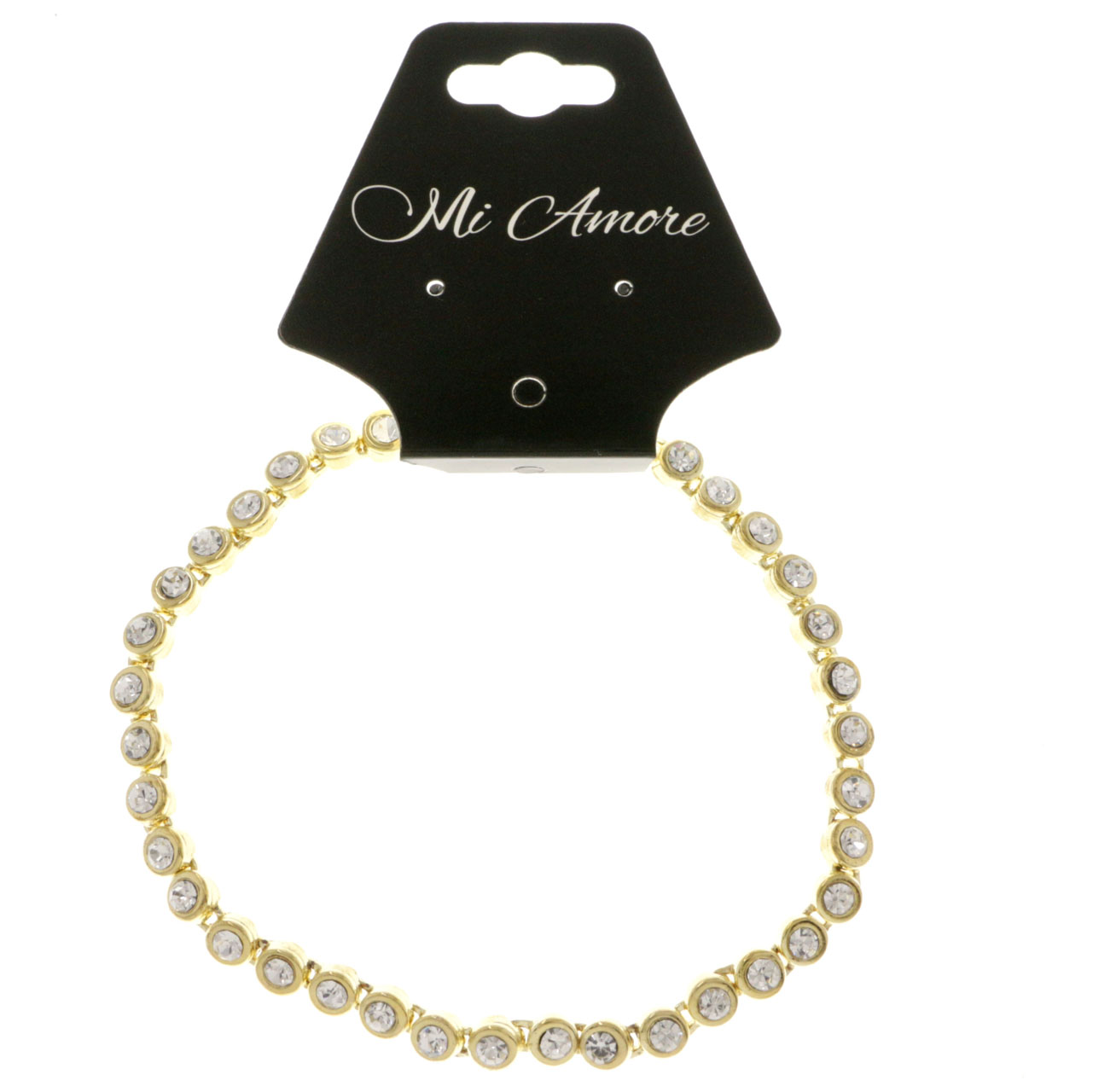 Mi Amore Gold-tone Tennis Bracelet with circle shaped crystal accents CTB23
