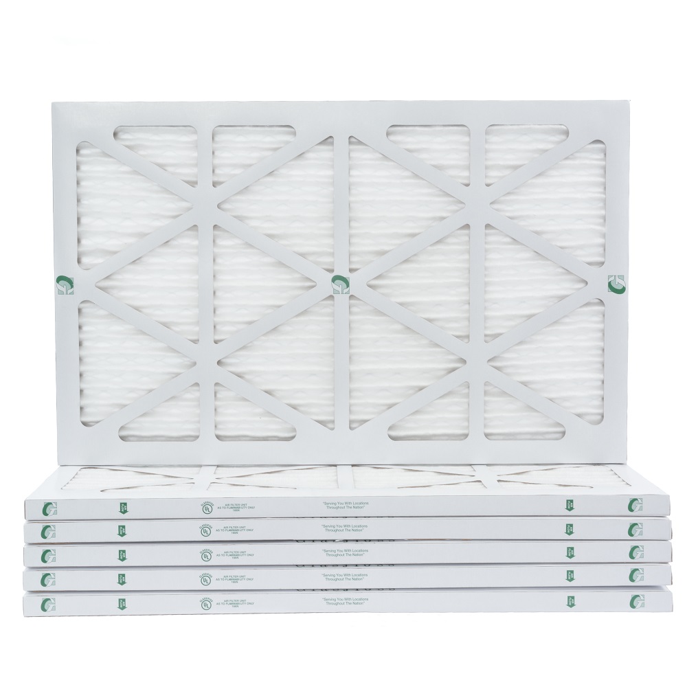 Glasfloss Industries 12x25x1 MERV 10 HVAC Air Filters.  Case of 12.   Actual Size: 11-1/2 x 24-1/2 x 7/8