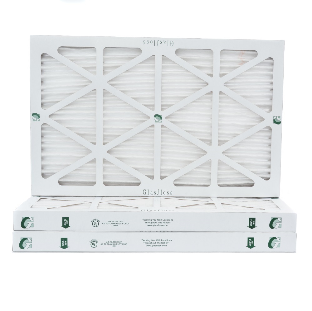 Glasfloss Industries 10x20x2 MERV 10 HVAC Air Filters.  Box of 3.   Actual Size: 9-1/2 x 19-1/2 x 1-3/4