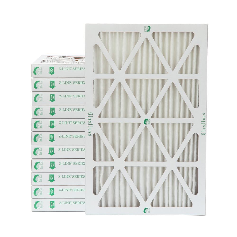 Glasfloss ZL 12x24x2 MERV 10 Pleated Air Filters. Case of 12. Actual Size: 11-3/8 x 23-3/8 x 1-3/4