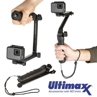 Ultimaxx Ultxgp3way Gopro Osmo Action 3 Way Selfie Stick Hand Grip Flexible Tripod Extension Monopod