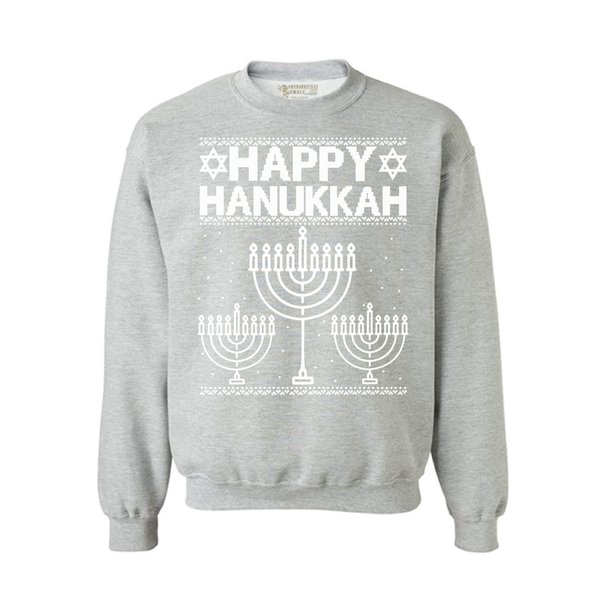Awkward Styles Happy Hanukkah Christmas Sweatshirt Jewish Menorah Ugly Christmas Sweater Xmas Gifts Christmas Sweatshirt For Men