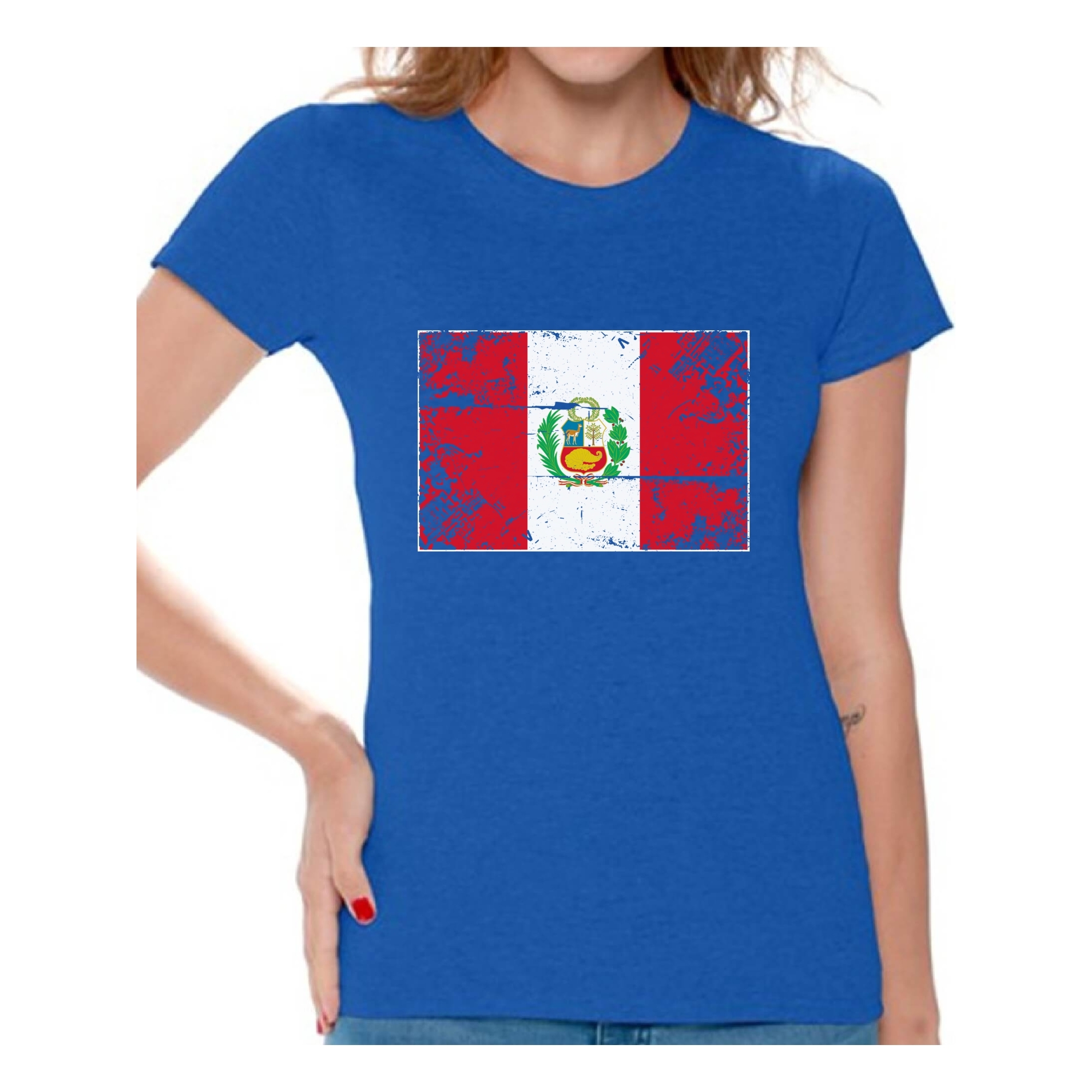 Awkward Styles Peru Flag Shirt For Women Peruvian Soccer 2018 Tshirt Gifts From Peru Flag Of Peru Peruvian Women Peru Shirts For