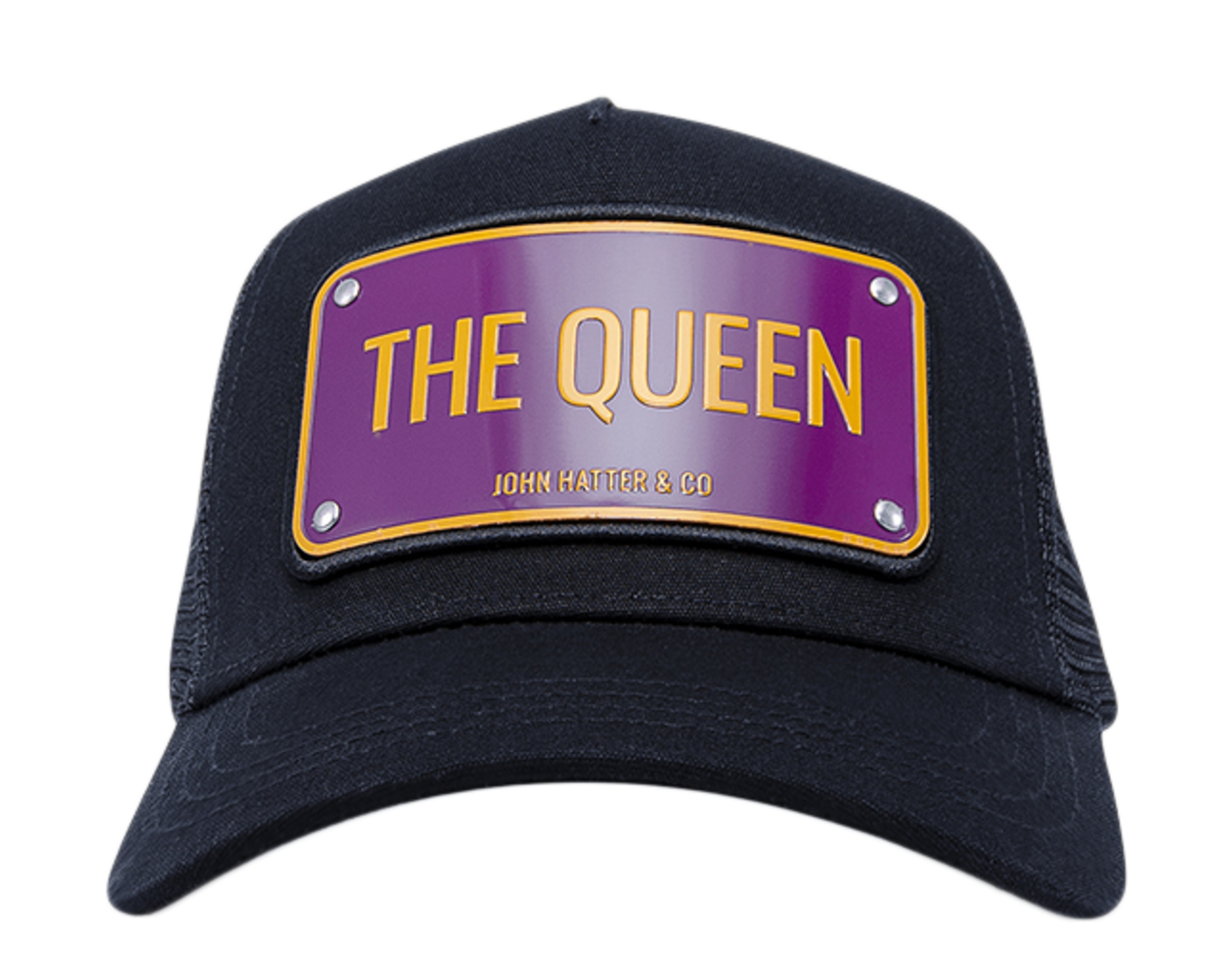 MOJ INC John Hatter & Co The Queen Black/Purple/Orange Trucker Hat 1019-BLACK