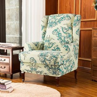 Subrtex Spandex Universal Wing Back Armchair Covers Floral Printed