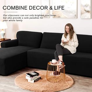 Subrtex 2 Pieces L Shaped Couch Covers Stretch Fabric Subrtex 2 Pieces L Shaped Couch Covers Stretch Fabric