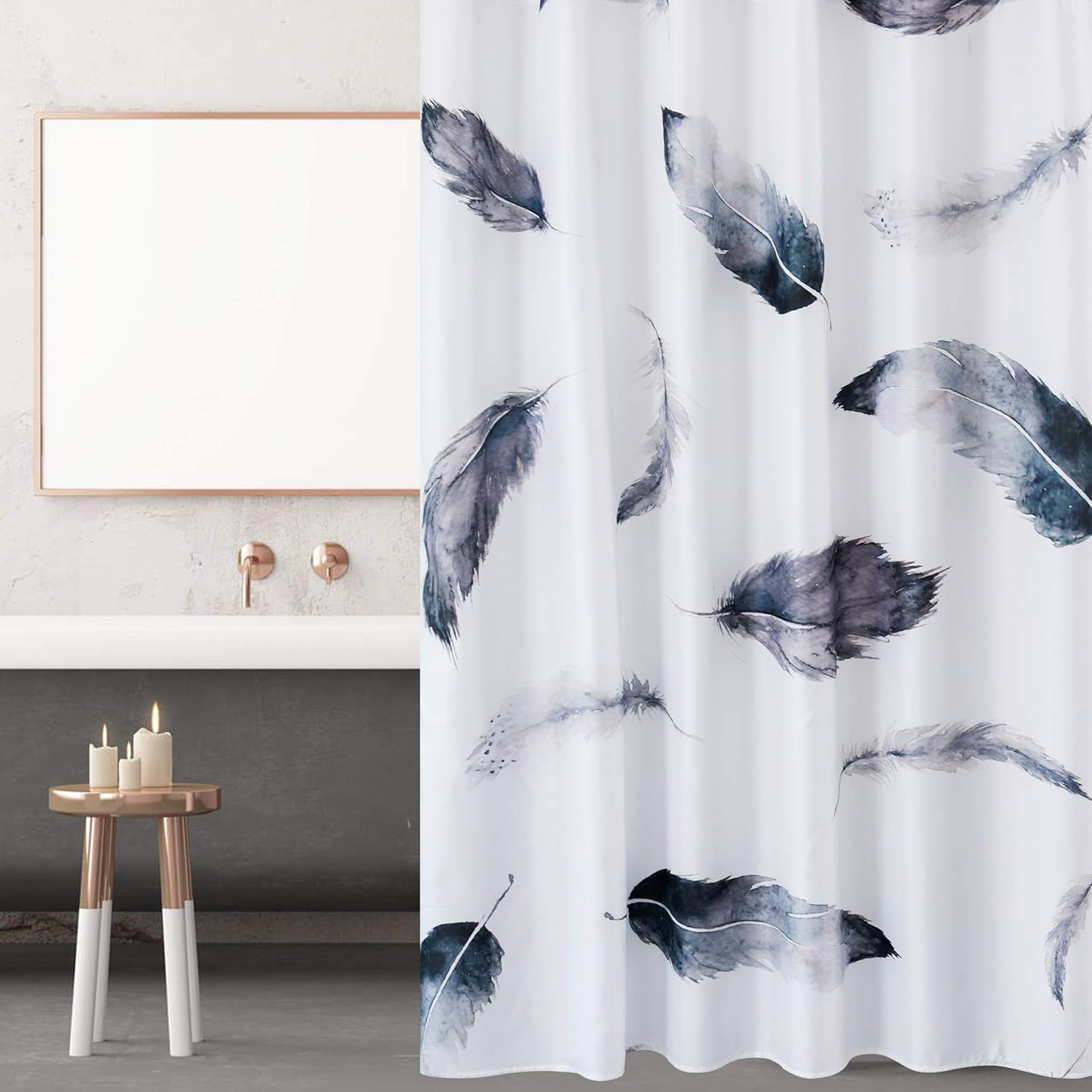 Subrtex Printed Shower Curtain Polyester Waterproof Washable Curtains