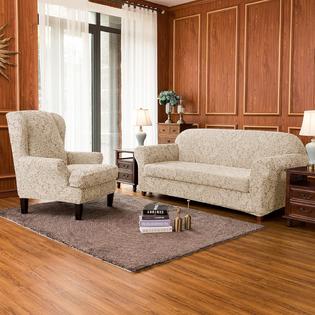 Subrtex 2 Piece Jacquard Damask Sofa Slipcovers Armchair Couch Cover High Elastic Stretch Furniture Protector Chair Subrtex 2 Piece Jacquard Damask Sofa, Furniture Protectors For Sofas And Chairs