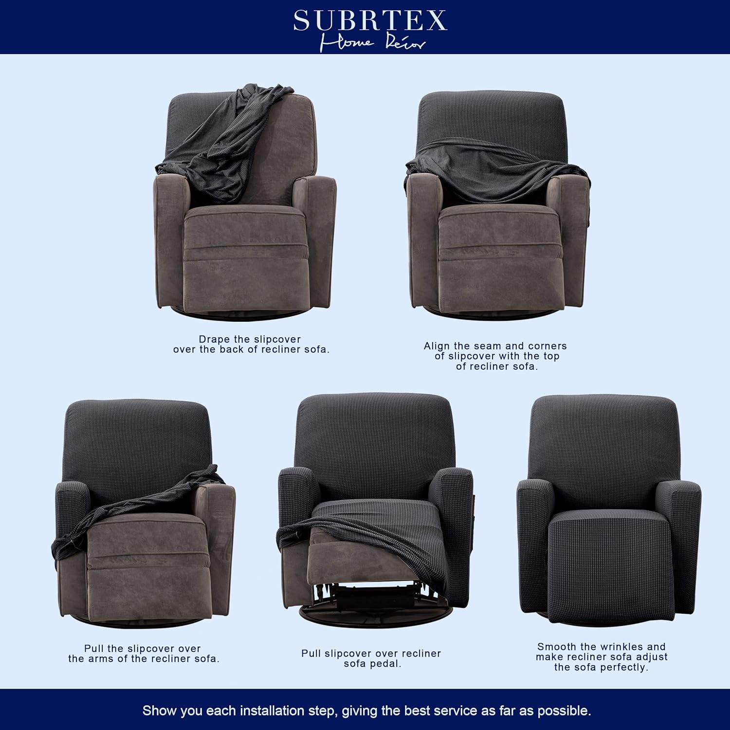 Subrtex Recliner Slipcover Stretch, Furniture Protectors For Reclining Sofas