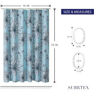 Subrtex Printed Shower Curtain, Are Cloth Shower Curtains Waterproof