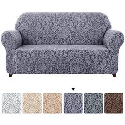 Subrtex 1-Piece Jacquard Damask High Stretch Sofa Couch Loveseat Slipcover Furnitures Protector (Loveseat)