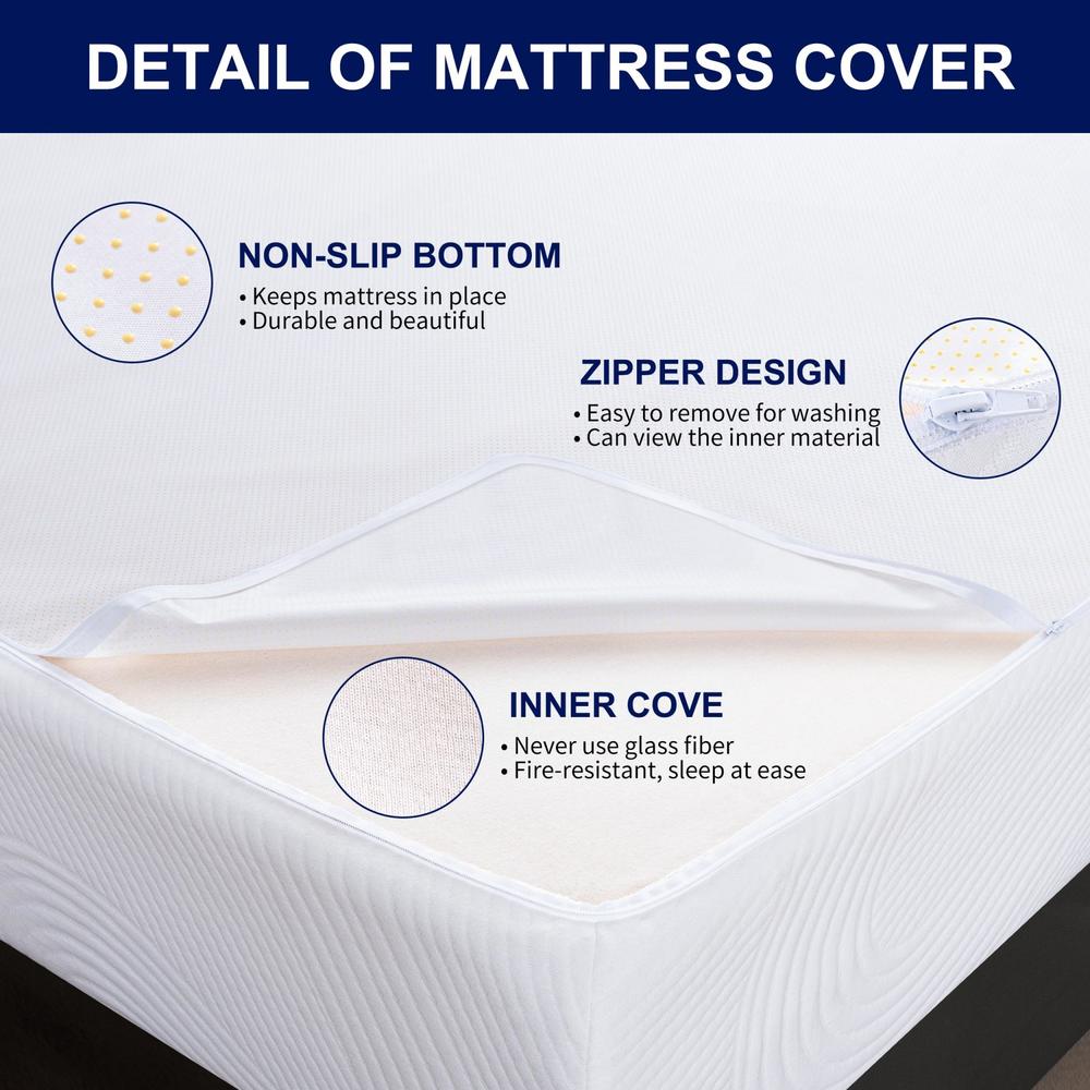 Subrtex 8 Inch Cooling Gel-Infused Memory Foam Mattress with Removable Cover Breathable Full Body Support Mattress in Box