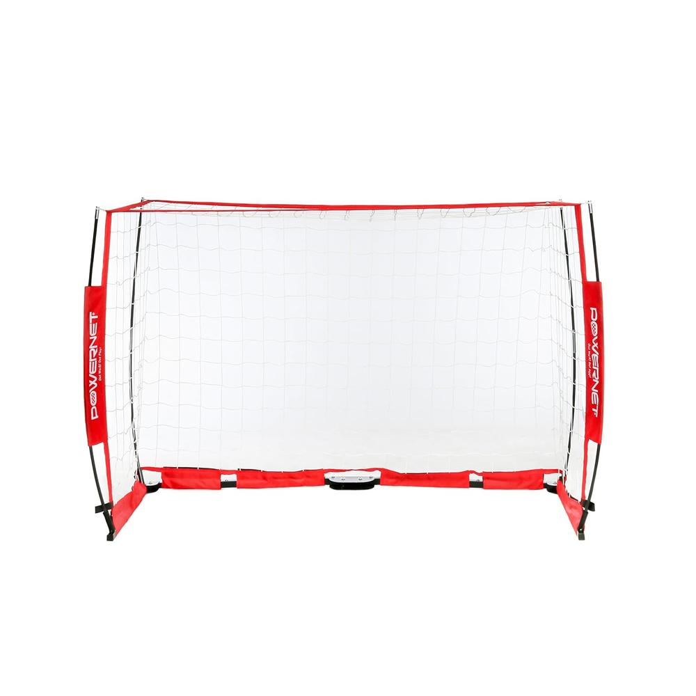 PowerNet 6x4 ft Portable Soccer Goal - Bow Style Net with Metal Base (S022)