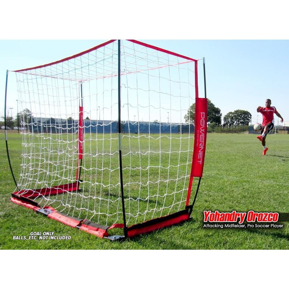 PowerNet 6x4 ft Portable Soccer Goal - Bow Style Net with Metal Base (S022)