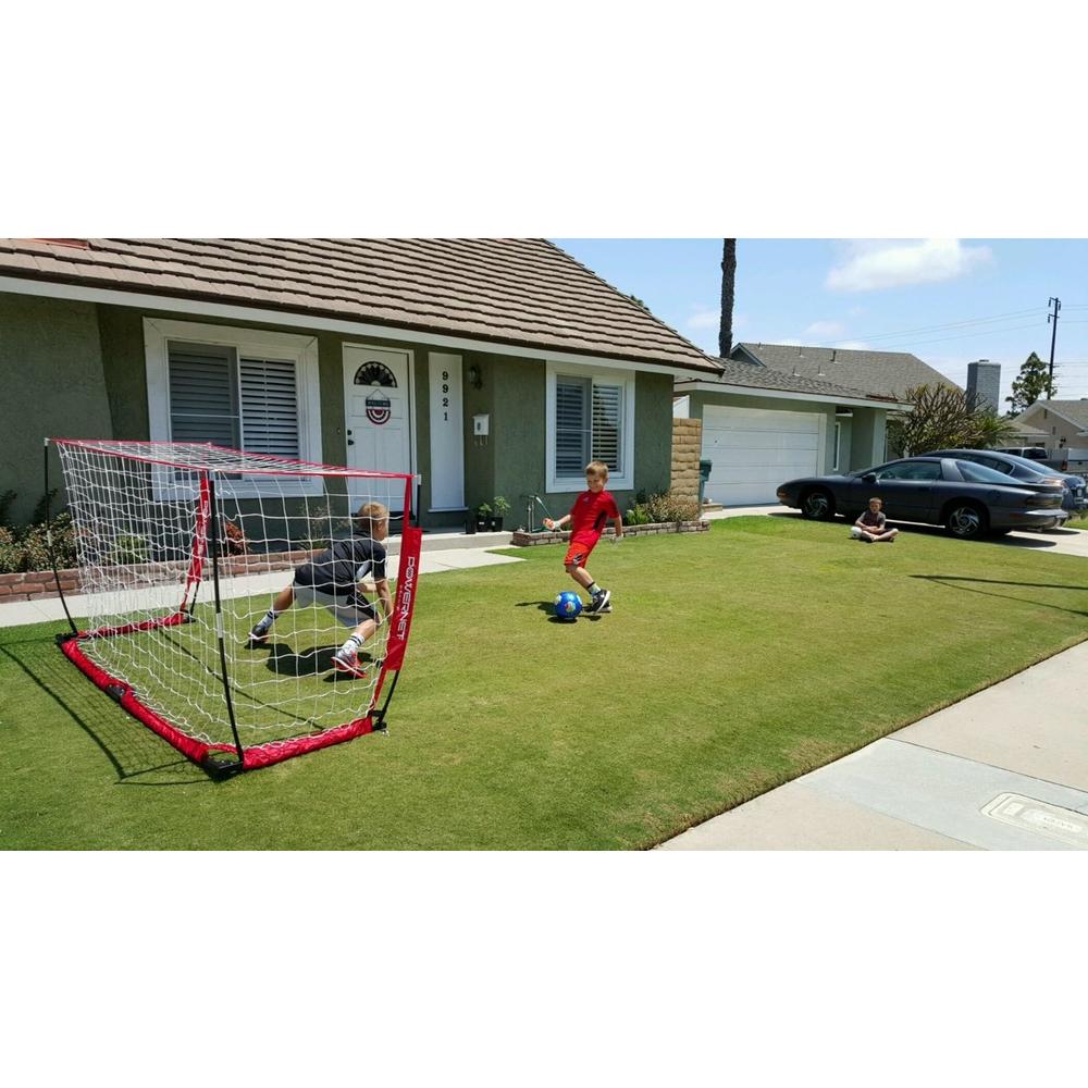 PowerNet 8x4 Soccer Goal - Bow Style Net with Metal Base (S002)