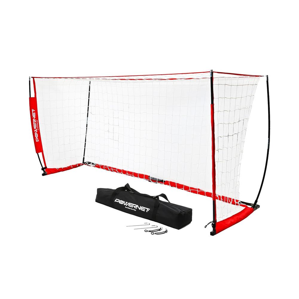 PowerNet 8x4 Soccer Goal - Bow Style Net with Metal Base (S002)