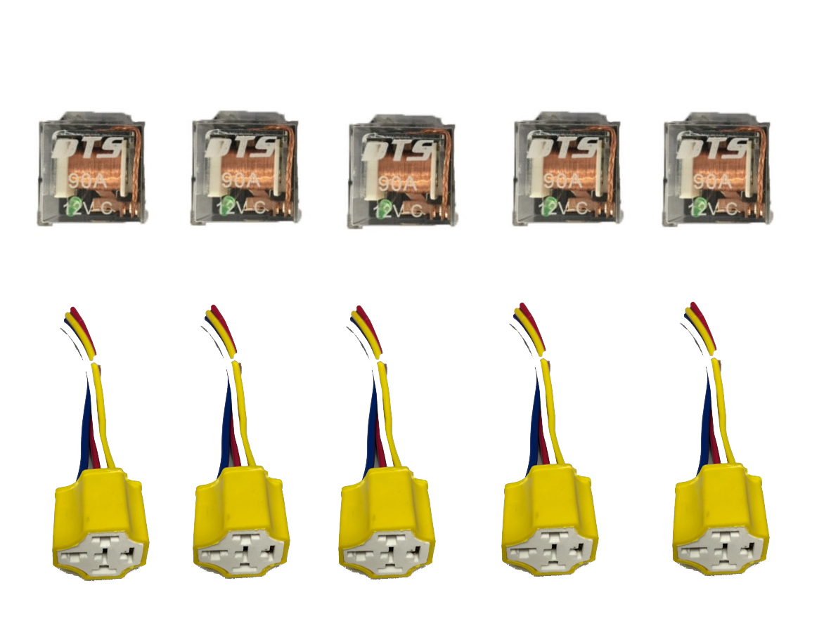 Dts Set Of 10 12v Automotive Relay 5 Pin 5 Wires Led W