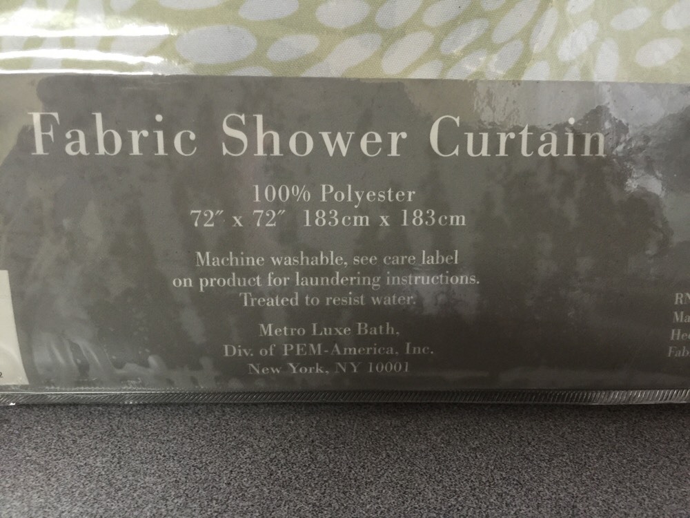 Metro Luxe Rolling Hill Blue Floral Birds Abstract Fabric Shower Curtain New