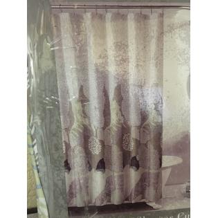 Metro Luxe Rolling Hill Blue Floral Birds Abstract Fabric Shower Curtain New