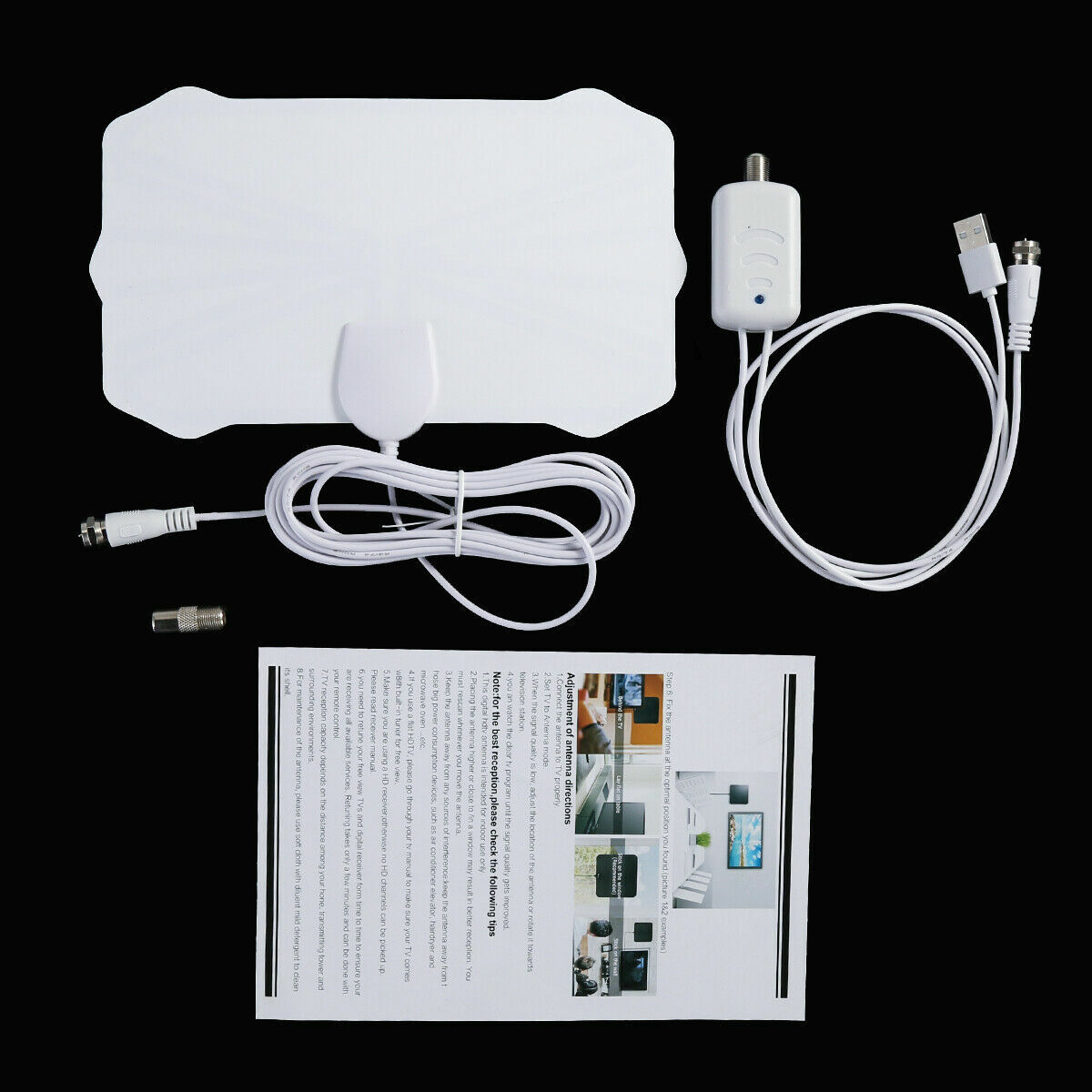 Diconna Digital Tv Antenna 200 Miles Range Signal Booster Amplifier Hdtv Indoor 4k 1080p