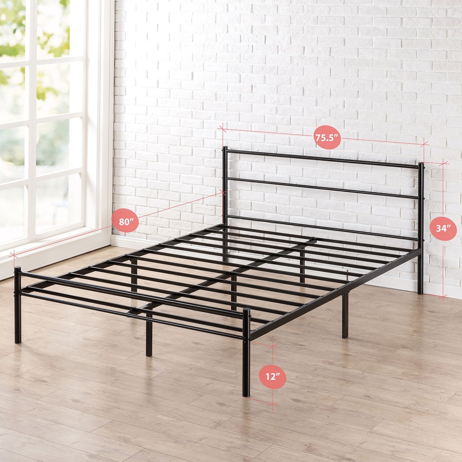 Zinus Black Metal Bed Frame Platform Queen Twin Full King Size Mattress Foundation Zinus Black Metal Bed Frame Platform, Zinus King Bed Frame With Headboard
