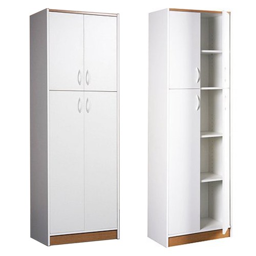 Kitchen Pantry Cabinet White Orion Kitchen Pantry Cabinet Food Storage 4 Door Shelves Organizer Cupboard Wood White
