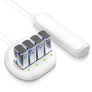 9v 6f22 4x Ebl 600mah 9v Li Ion Rechargeable Batteries 4slot Usb 9 Volt Battery Charger