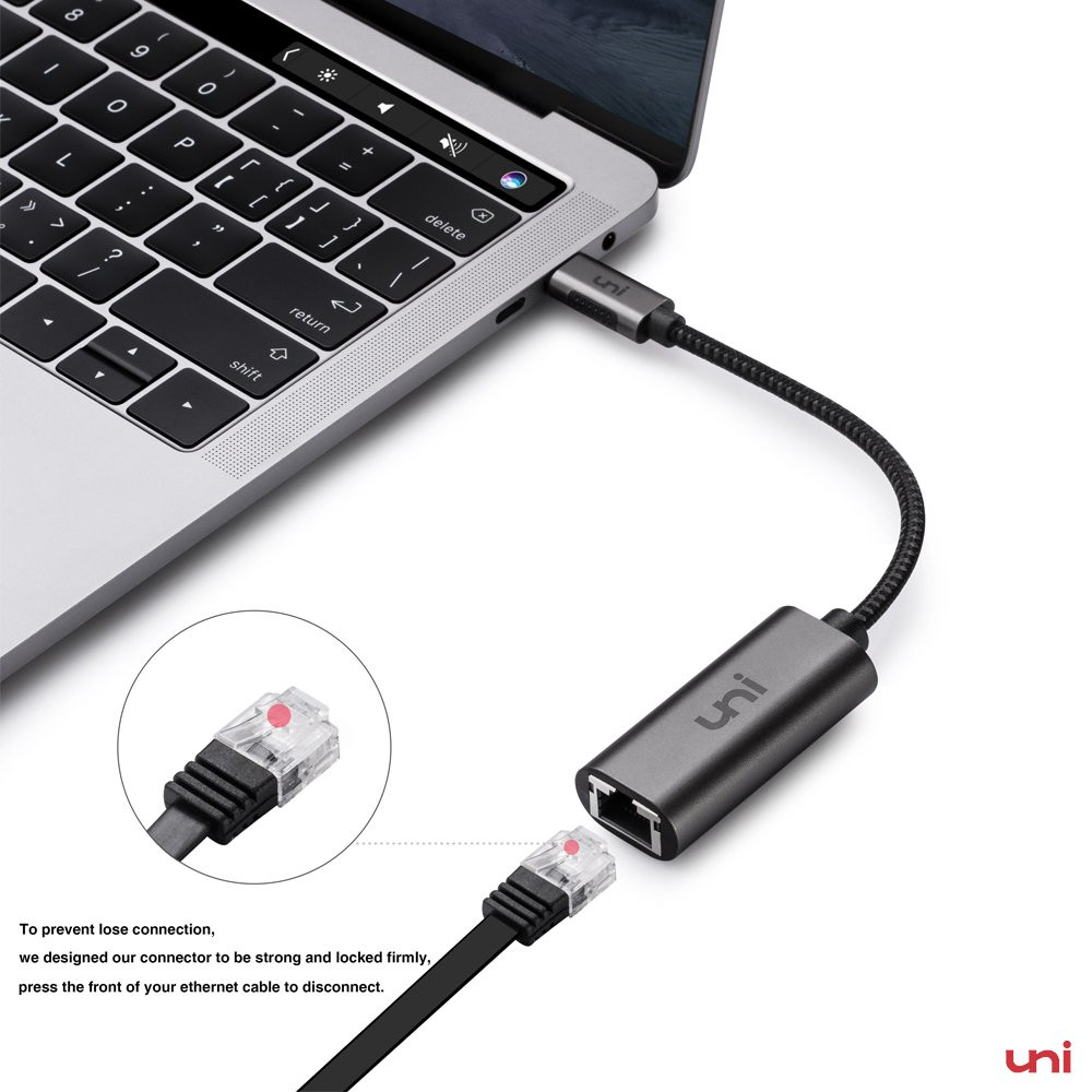 Uni Unice01 Usb C To Ethernet Adapter Uni Usb Thunderbolt 3